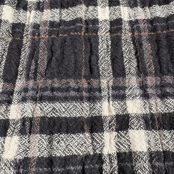 Free People Womens Size 8 Linen Look Cotton Mid Rise Straight Trouser Pant Plaid - Picture 3 of 16